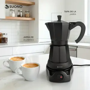 Cafetera Eléctrica Italiana Suono Negro