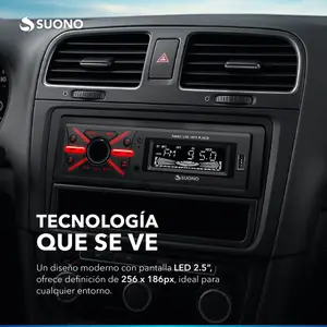 Estéreo Desmontable Suono Bluetooth Usb Mp3 Fm Negro