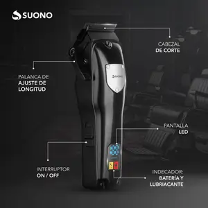 Hair Clipper Profesional Con Display Led Negro