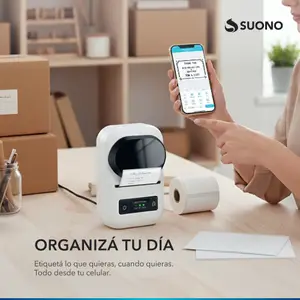 Impresora Térmica Portátil Suono Bluetooth Blanco