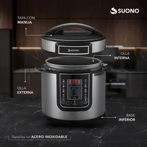 Olla A Presión Eléctrica Multifunción Suono 6L Acero