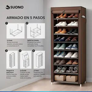 Placard Organizador De Tela 9 Niveles Marrón