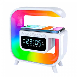Reloj Digital C/Luz Y Cargador Blanco