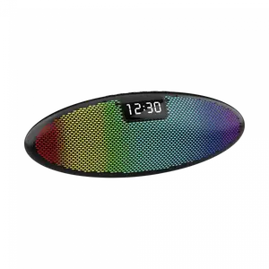 Parlante Reloj Con Luz Rgb Negro