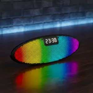 Parlante Reloj Con Luz Rgb Negro