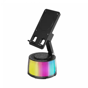 Parlante Rgb + Soporte Celular Negro