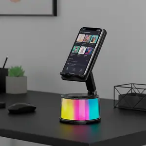 Parlante Rgb + Soporte Celular Negro