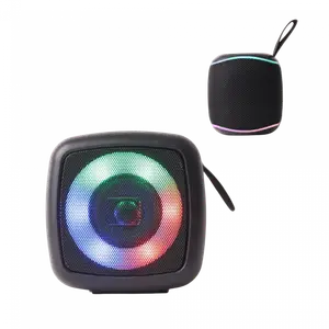 Parlante Circular Con Luz Negro