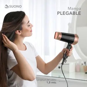 Secador De Pelo Mini Plegable Negro