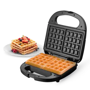 Waflera Cuadrada Antiadherente 750W Negro